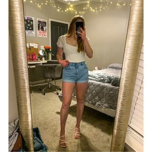 Vintage Lee High Rise Light Wash Jean Shorts
